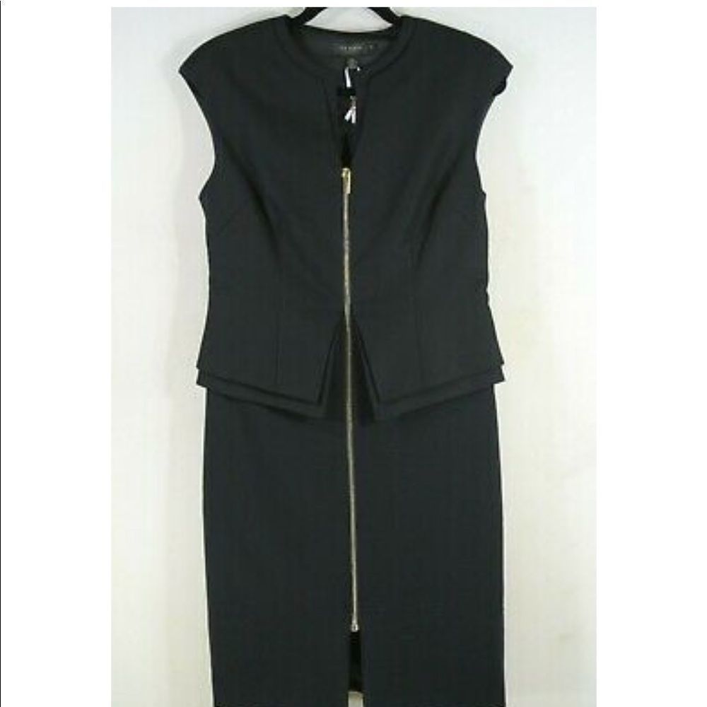 TED BAKER Structured Zip Peplum Dress - Picture 4 of 9